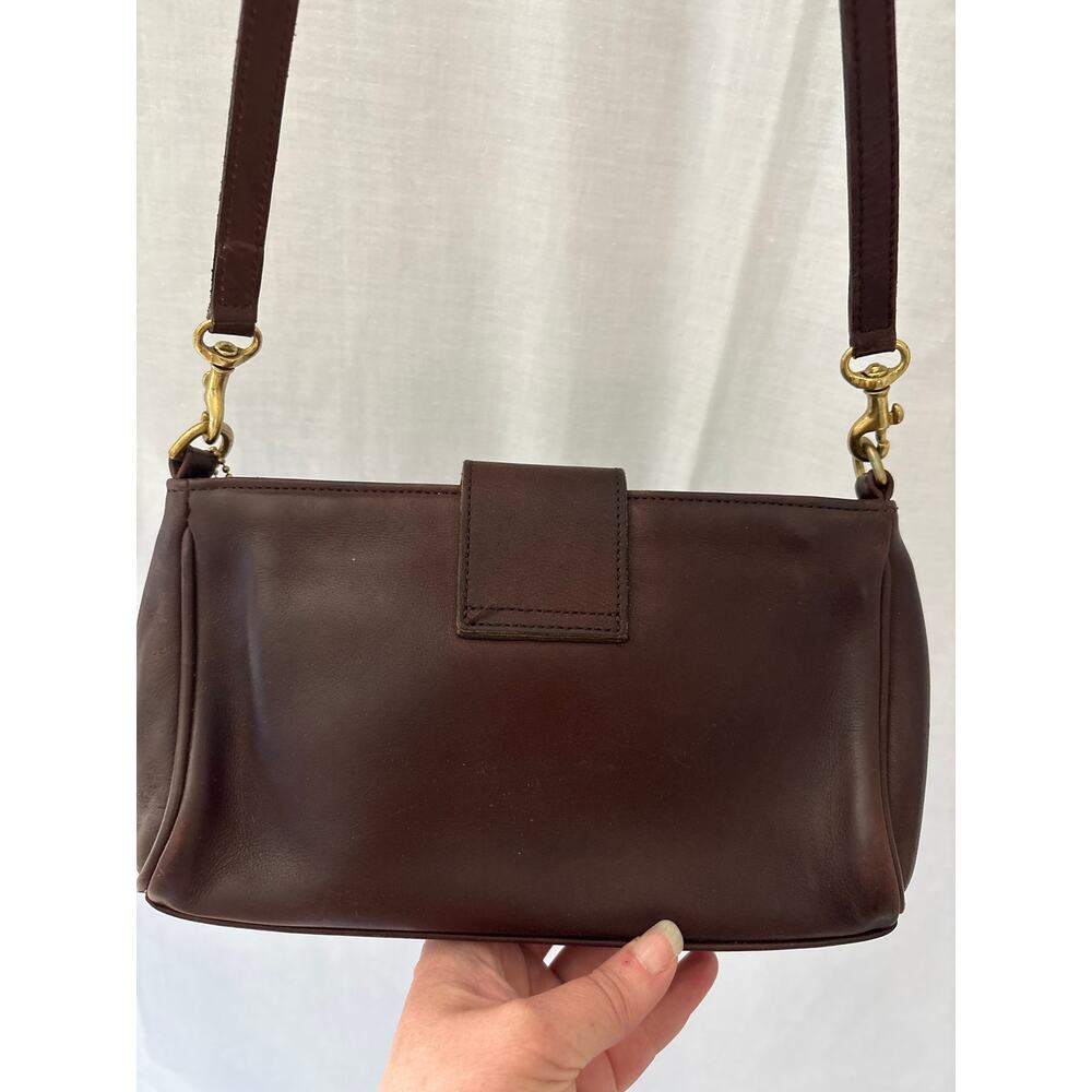 Coach Vintage Demi Mahogany Leather Crossbody Bag with Brass Turnlock 9154 - Picture 6 of 10
